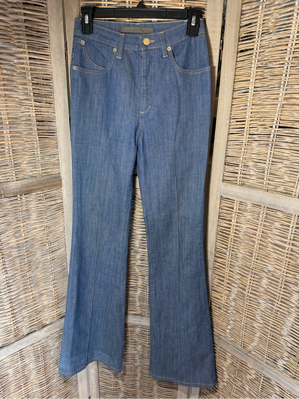 Superfine Made in Italy High Waist Denim Flare Jeans - size 26 made in Italy